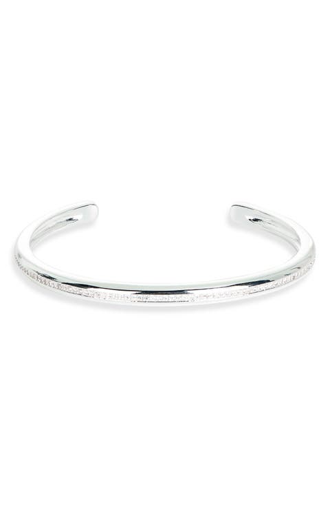 Double Row Cubic Zirconia Cuff Bracelet