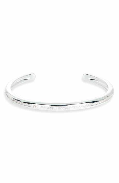 Double Row Cubic Zirconia Cuff Bracelet
