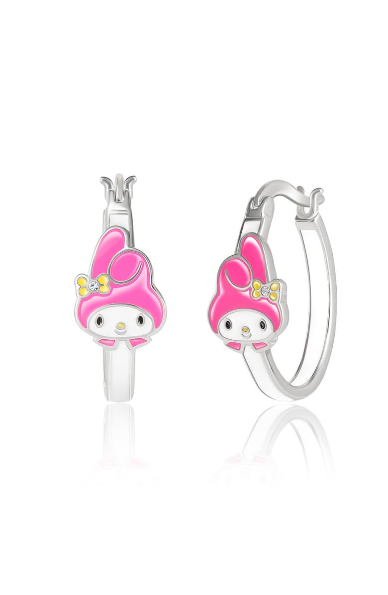 Hello Kitty My Melody Womens Hoop Earrings, Main, color, Silver