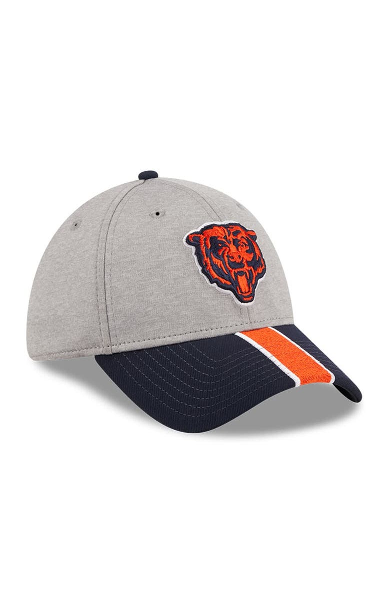 New Era Men's New Era Heather Gray/Navy Chicago Bears Striped 39THIRTY Flex Hat, Alternate, color,
