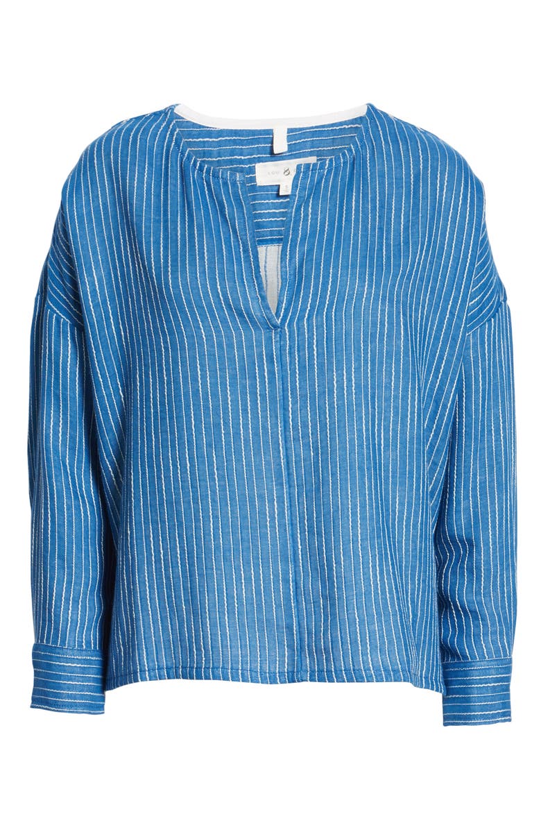 Lou & Grey Stripe Pop-On Shirt, Alternate, color, 