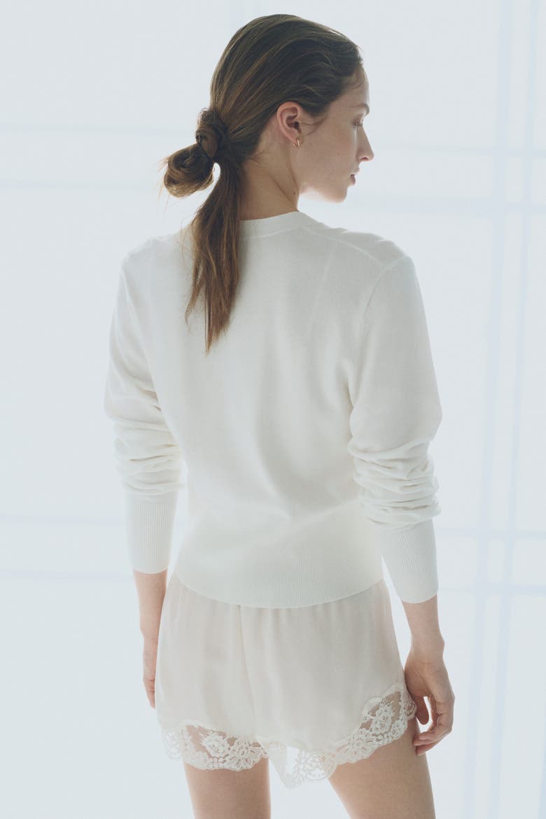 Fine-knit Cardigan, Alternate, color, White