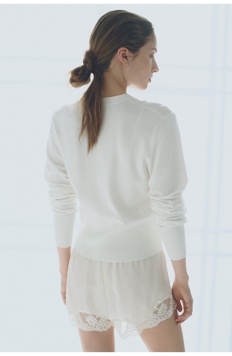 H&M Fine-knit Cardigan, Alternate, color, White