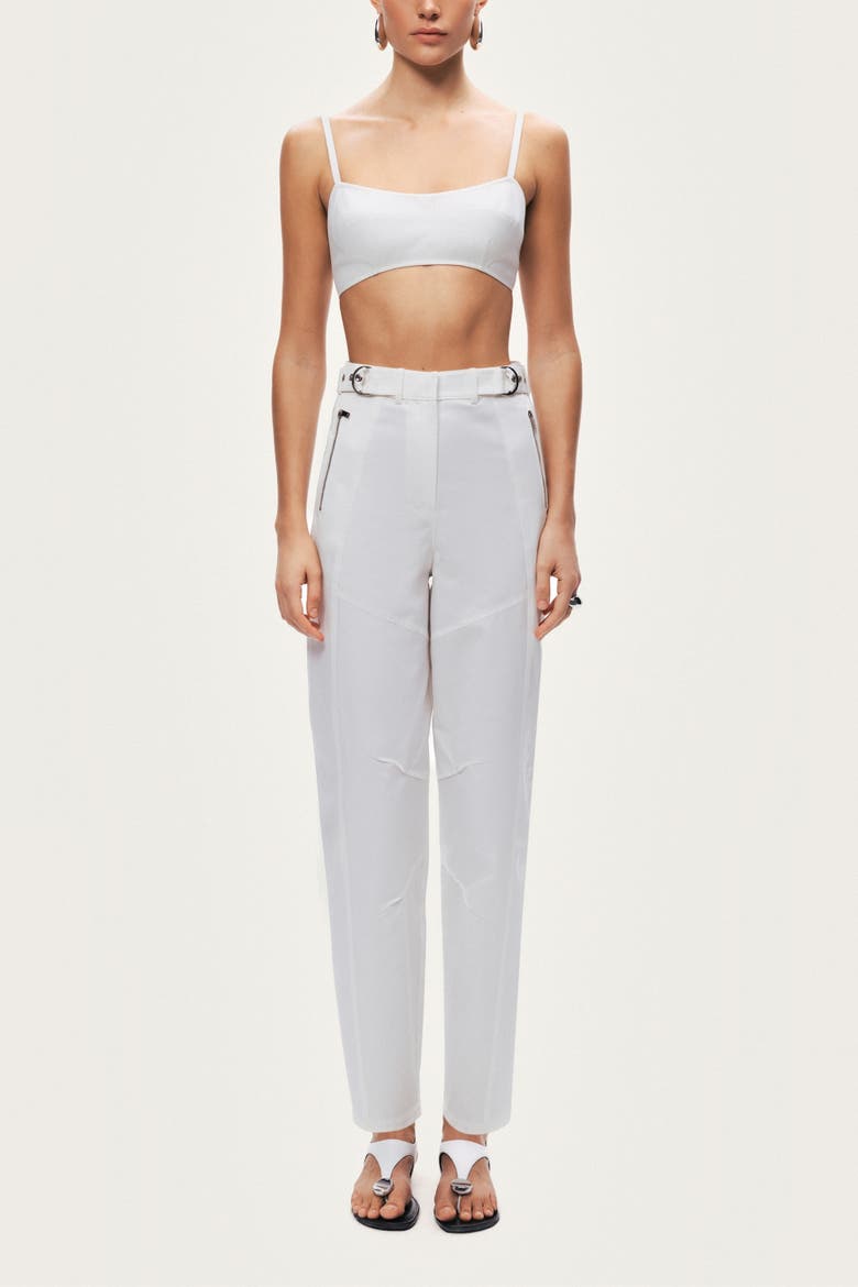 High-Waist Tailored Tapered Pants, Alternate, color, White