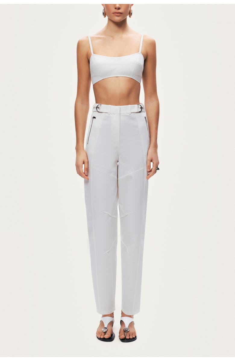 Nocturne High-Waist Tailored Tapered Pants, Alternate, color, White