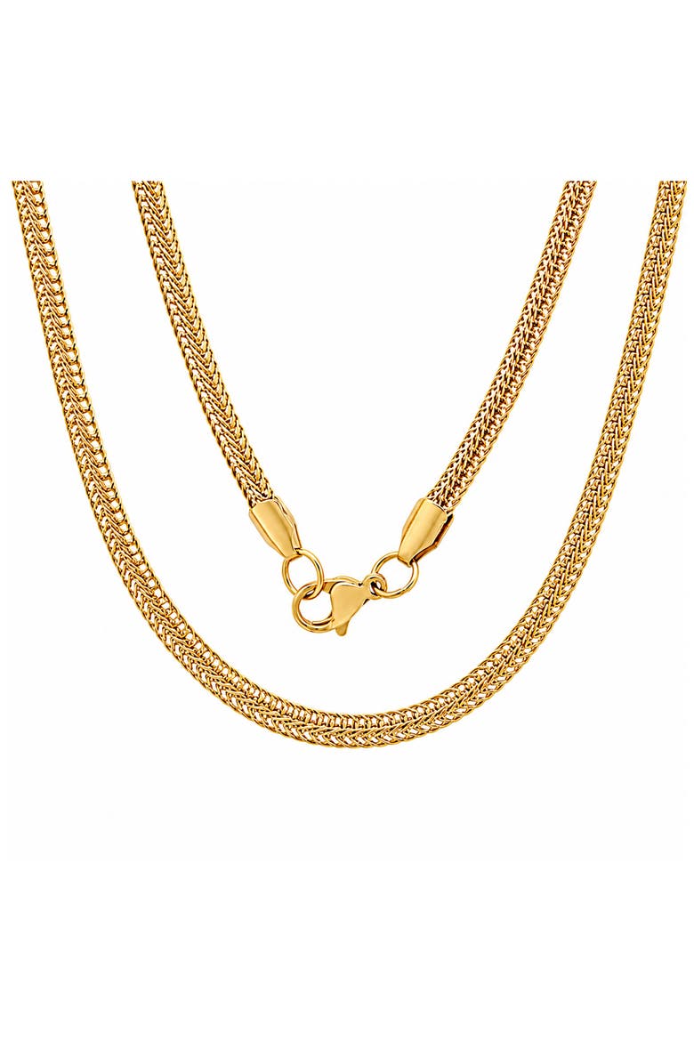 Men's 18k Gold Plated Wheat Link Chain Necklace, Main, color, GOLD