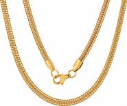 STEELTIME Men's 18k Gold Plated Wheat Link Chain Necklace