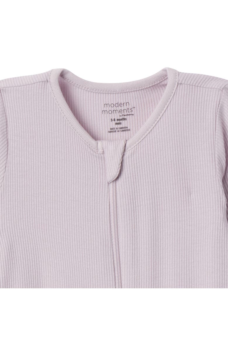 Modern Moments<sup
™</sup
 by Gerber 2-Pack Baby Girls Ivory Seashells Footless Coveralls, Alternate, color, Seashells