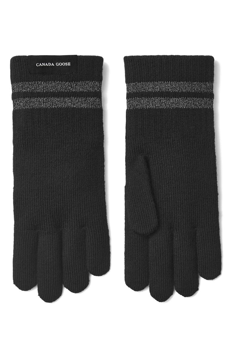 Canada Goose Barrier Merino Wool Gloves, Main, color, Black