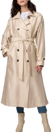 Golden Luster Double Breasted Trench Coat