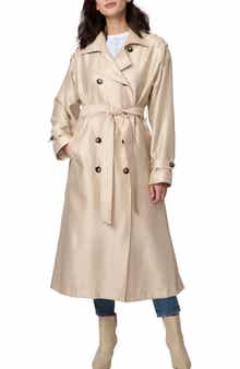 Bernardo Golden Luster Double Breasted Trench Coat