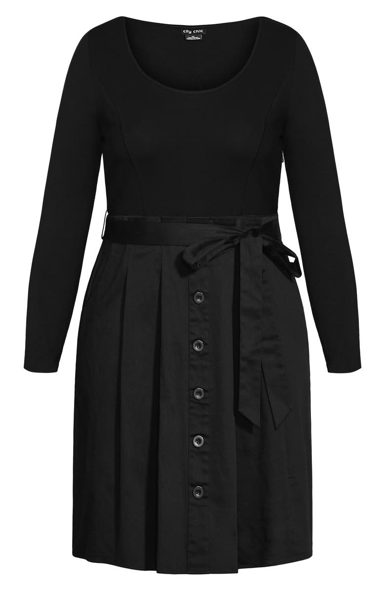 City Chic Uptown Girl Long Sleeve Dress, Alternate, color, 