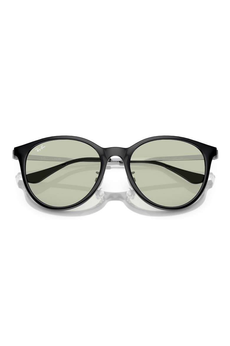 55mm Square Sunglasses, Alternate, color, BLACK / LIGHT GREEN