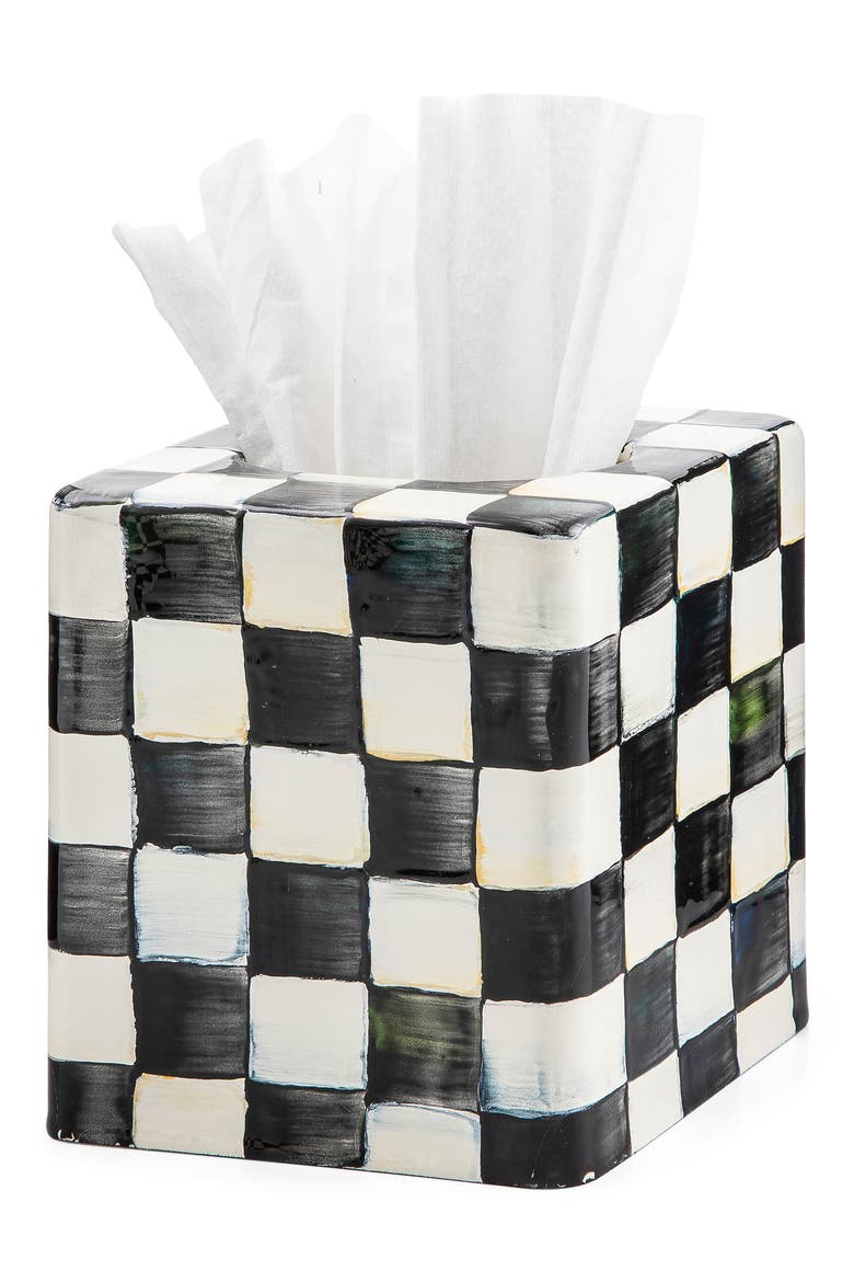 Courtly Check Boutique Tissue Box Cover, Alternate, color, COURTLY