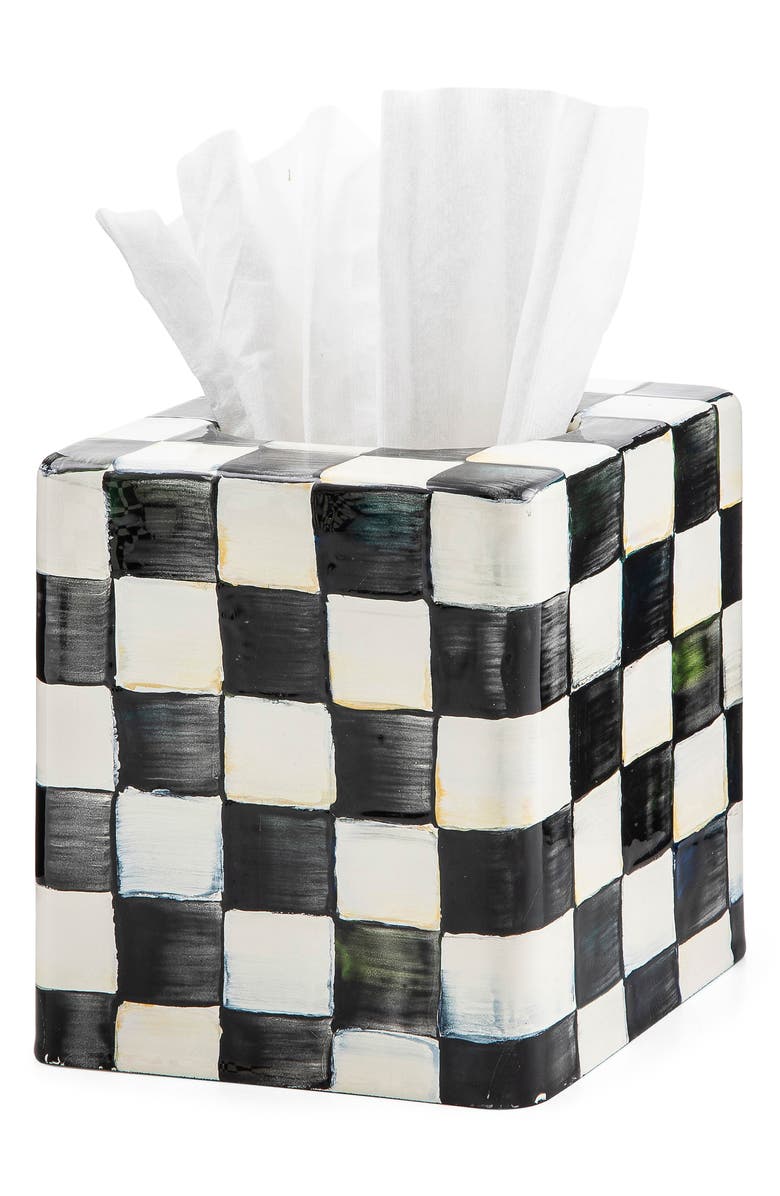 MACKENZIE CHILDS Courtly Check Boutique Tissue Box Cover, Alternate, color, Courtly
