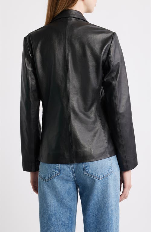 Schott Nyc Fitted Leather Blazer In Black
