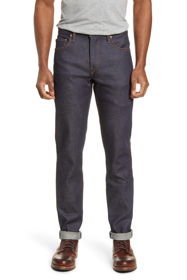 The Pen Slim 14-Ounce Stretch Selvedge Jeans, Main, color, INDIGO RAW