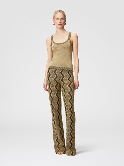 Shop Missoni Glitter-effect Viscose Tank Top In Black & Gold
