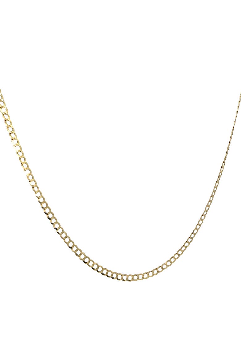 10K Yellow Gold Curb Link Necklace 3.6mm, Alternate, color, yellow