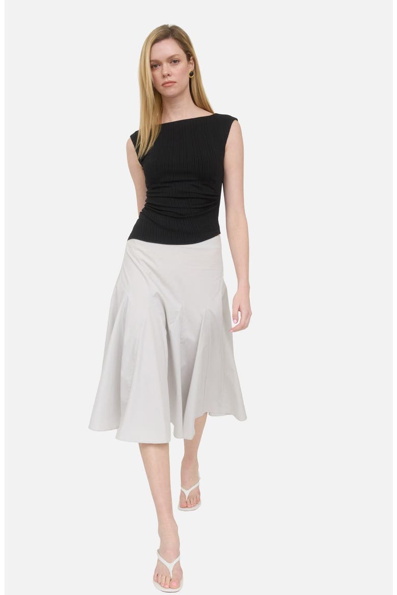 Ribbed Ruched Top, Alternate, color, BLACK