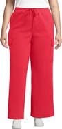 Lands' End Plus Size Serious Sweats High Rise Wide Leg Cargo Pants