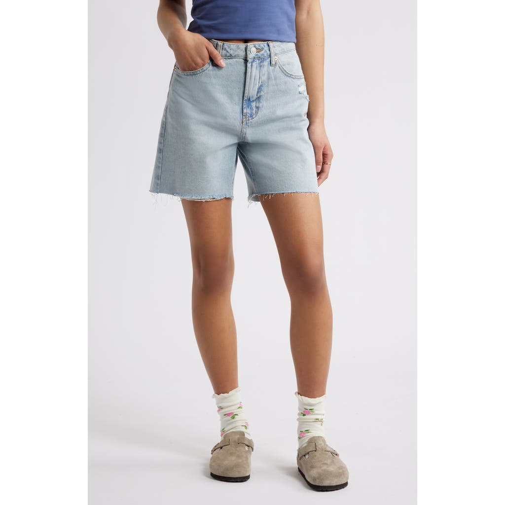 Bp. Raw Hem High Waist Denim Bermuda Shorts