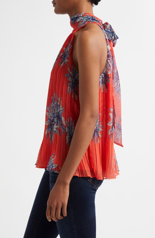 Shop Ramy Brook Racquel Print Tie Back Sleeveless Top In Bright Lily Floral