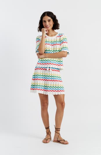 売れ筋商品|||チンティアンドパーカー カットソー トップス レディース Women's Cotton Chevron Stitch T-Shirt Cream-terracotta Cream Cotton Chevron Stitch T-Shirt – Chinti & Parker USD