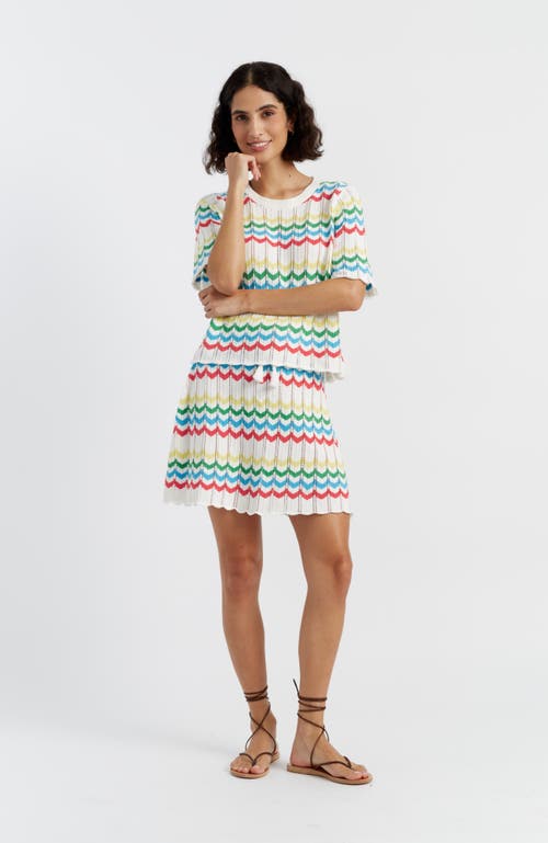 Chinti & Parker Cotton Chevron Stitch T-shirt In Cream