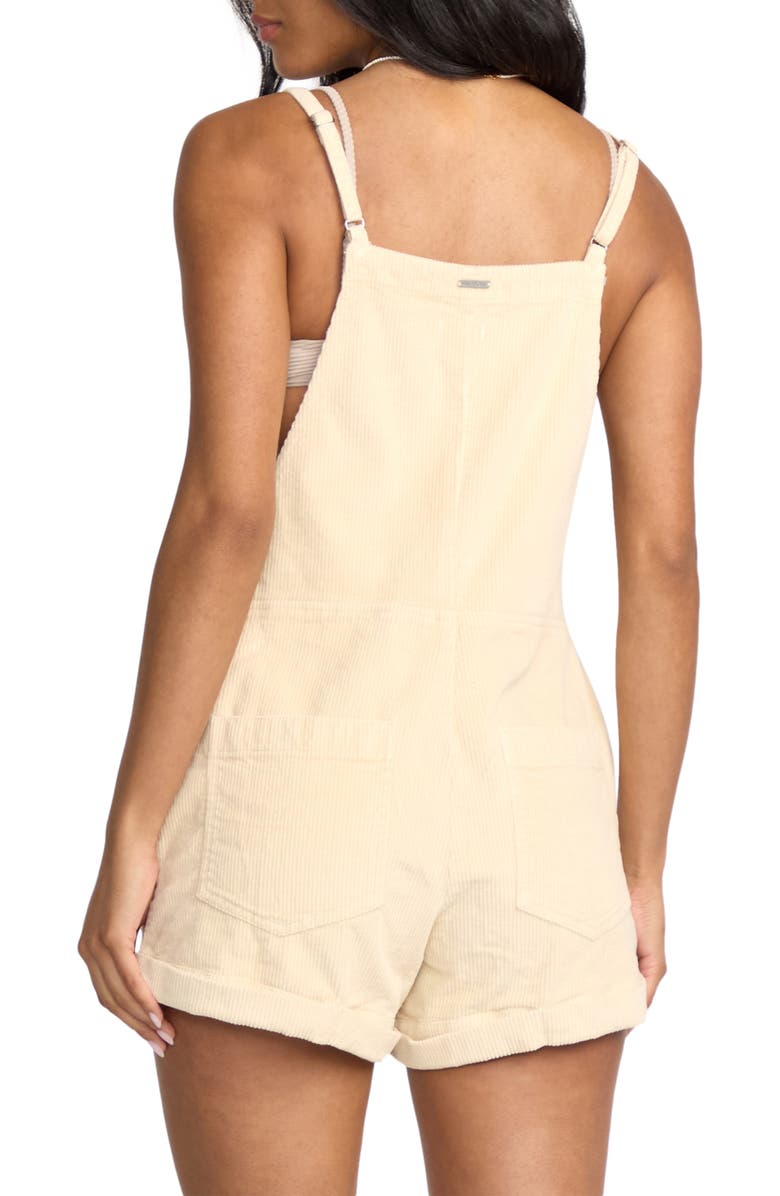 Billabong Wild Pursuit Corduroy Short Overalls, Alternate, color, White Cap