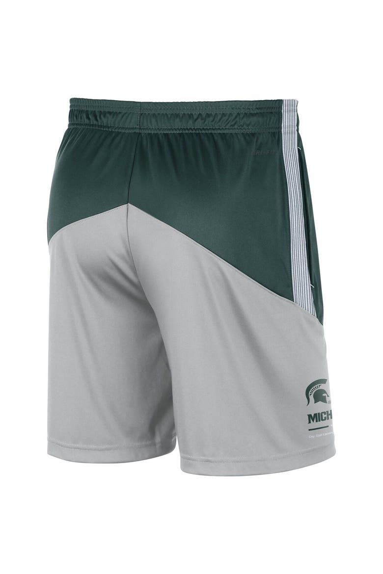 Men's Nike Green/Gray Michigan State Spartans Team Performance Knit Shorts, Alternate, color, Green