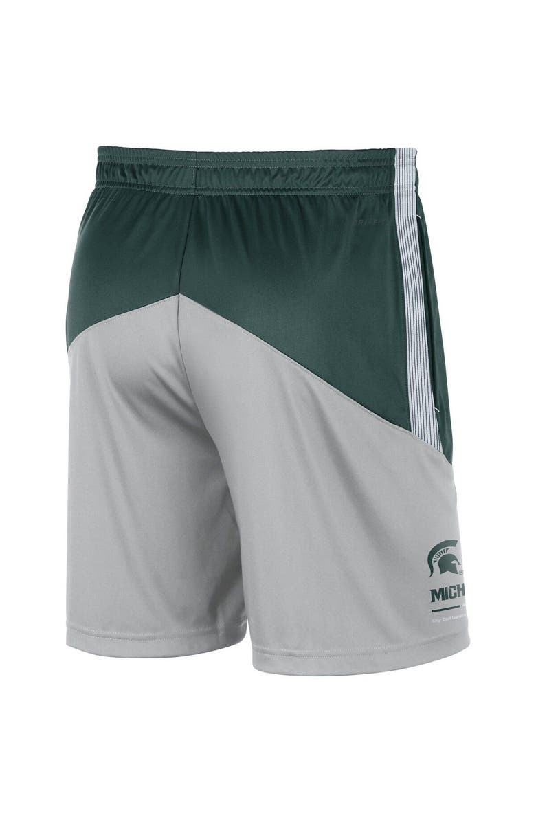 Nike Men's Nike Green/Gray Michigan State Spartans Team Performance Knit Shorts, Alternate, color, Green
