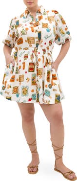 City Chic Sao Paulo Amore Print Shirtdress