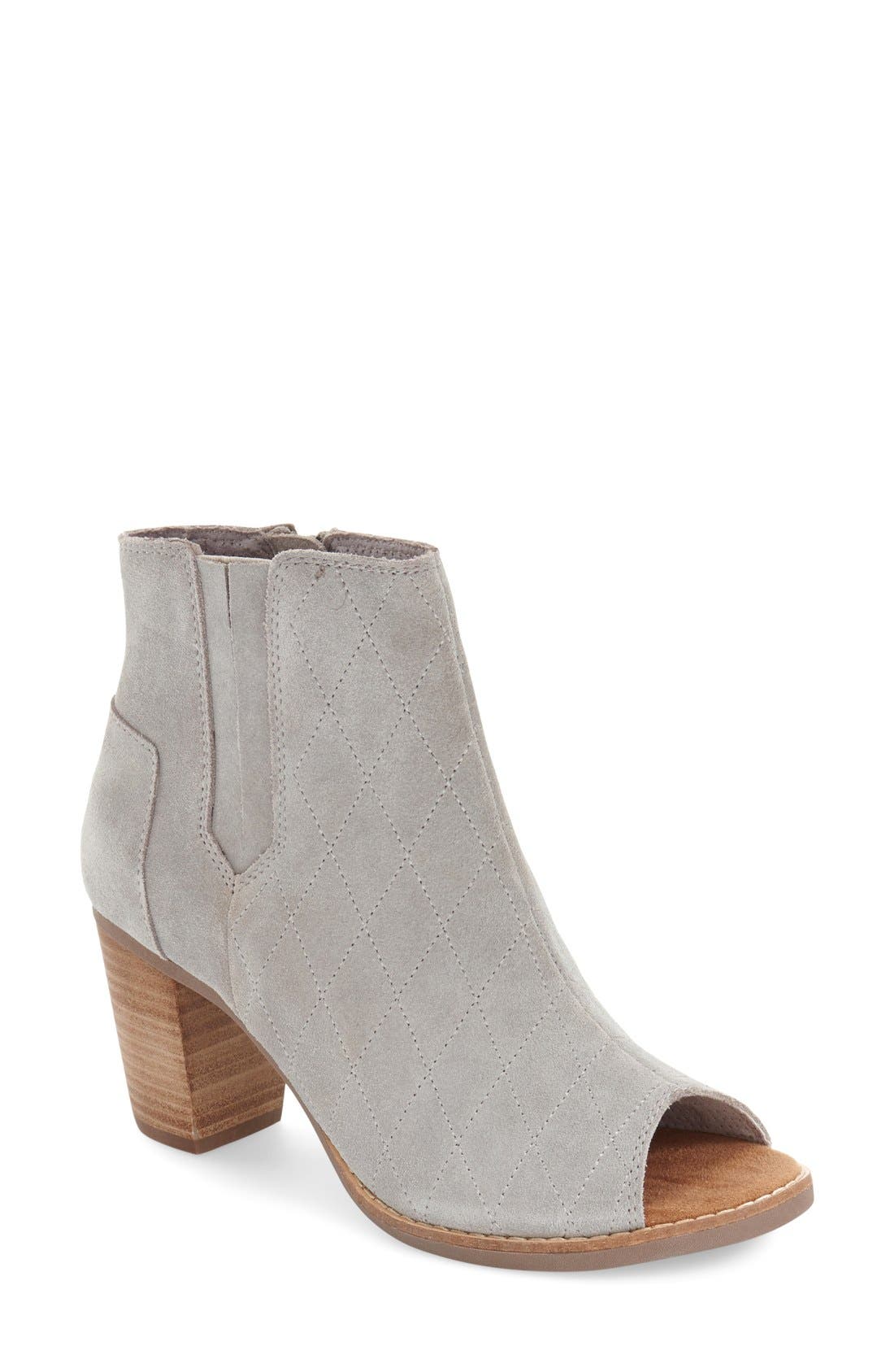 TOMS 'Majorca' Peep Toe Bootie, Main, color, 