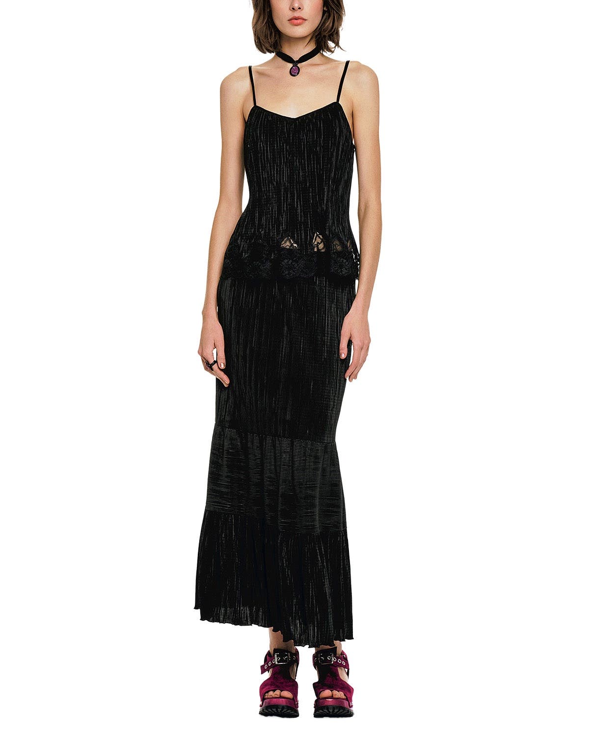 Plisse Lace Trimmed Camisole - image 2