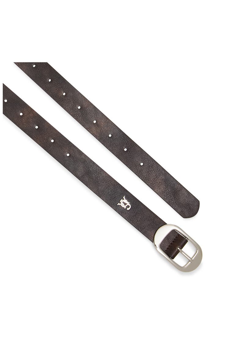 Perforated Reversible Faux Leather Belt, Alternate, color, DARK CHOCOLATE