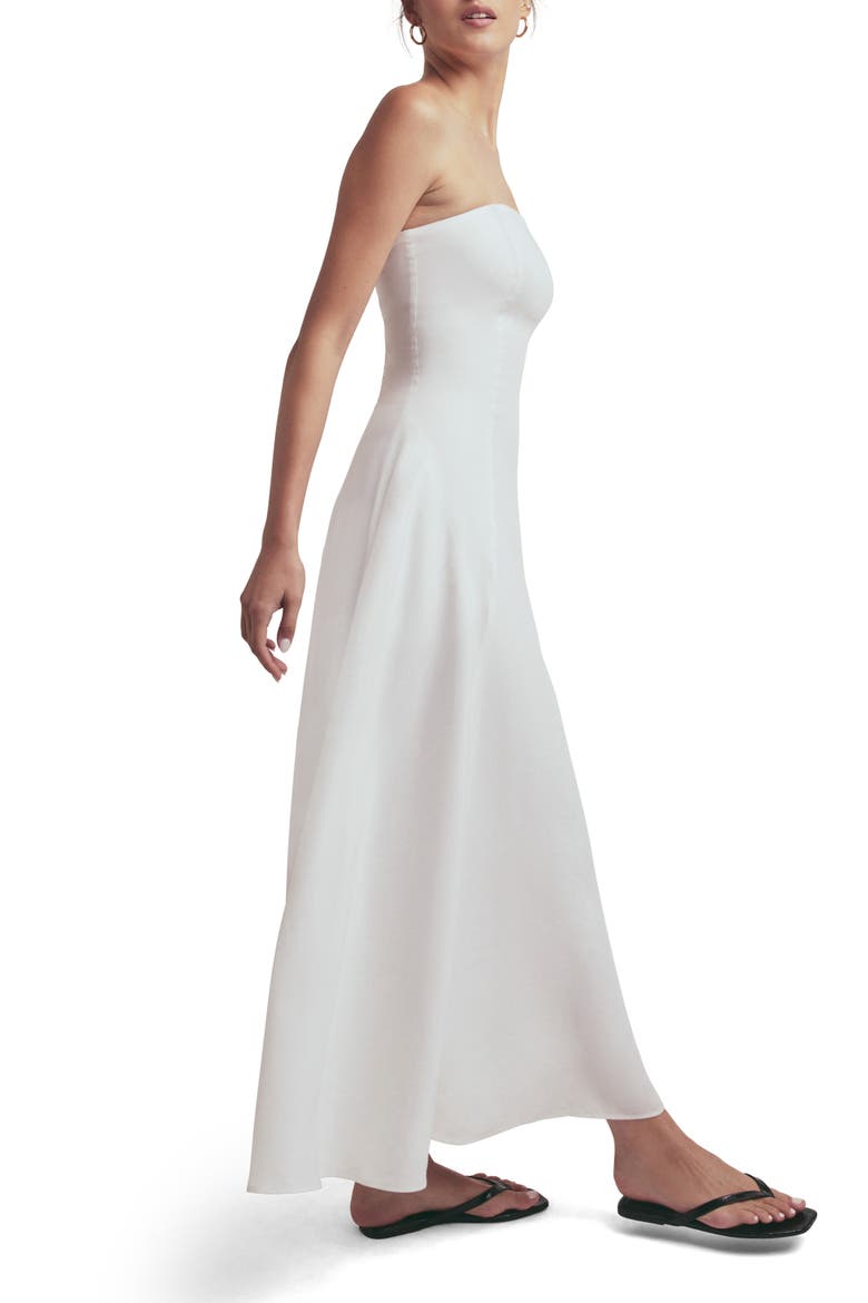 The Favorite Strapless Maxi Dress, Alternate, color, WHITE