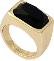 AllSaints Rectangular Stone Signet Ring