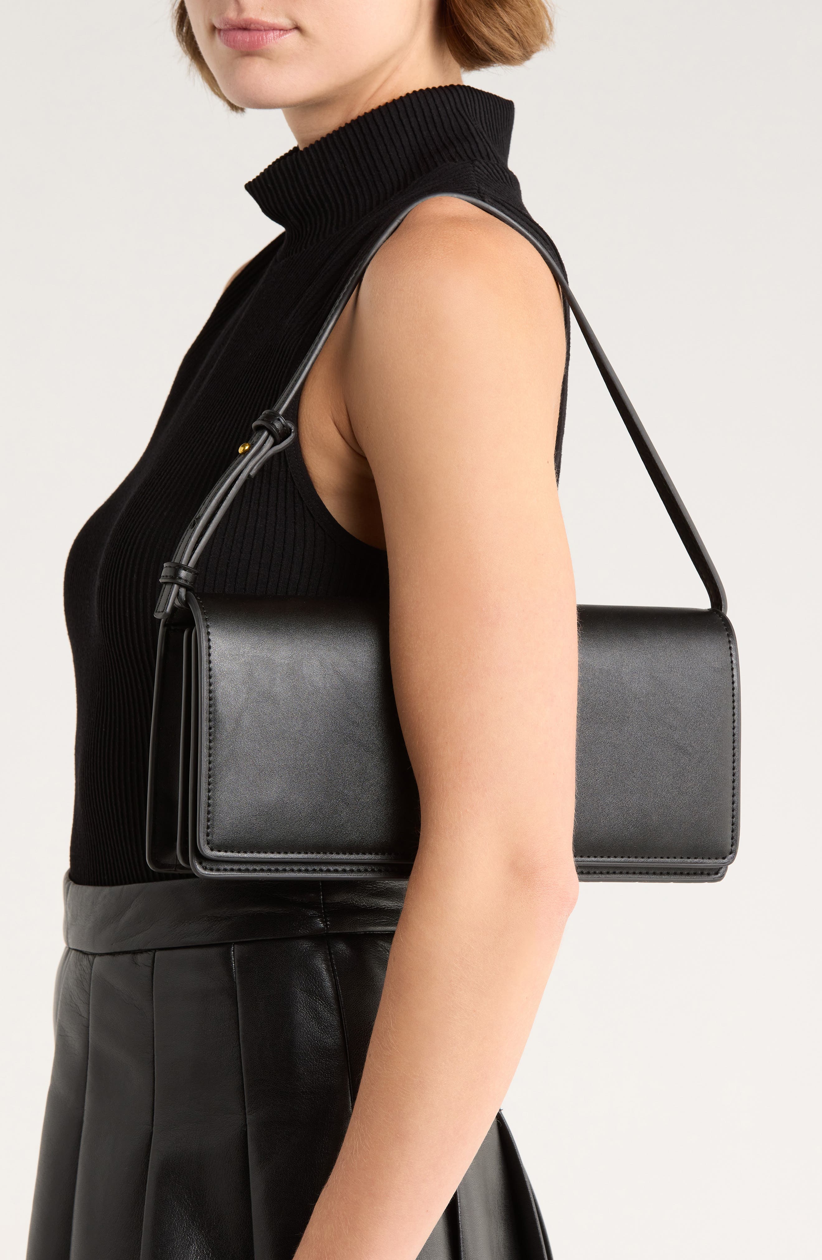 BCBG Clutch Shoulder Bag, Alternate, color, Black