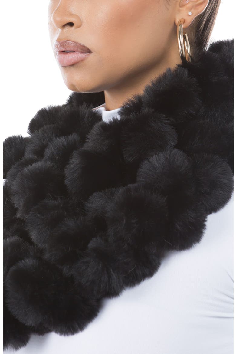 Faux Fur Infinity Scarf, Alternate, color, BLACK