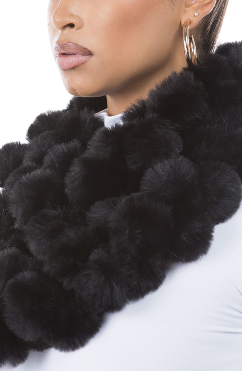 MARCUS ADLER Faux Fur Infinity Scarf, Alternate, color, Black