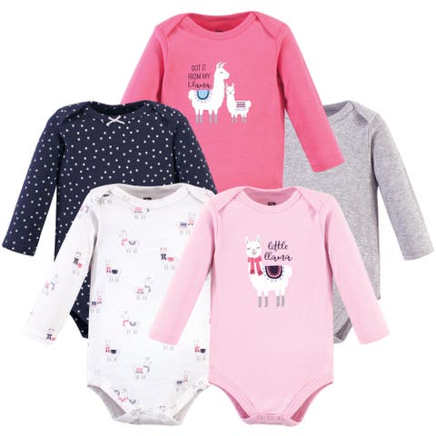 Soft Cotton Long-Sleeve Bodysuits (Five Count) (Baby)