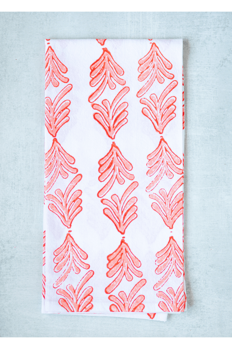 Tea Towel Set - Palmetto & Joyful, Alternate, color, Orange