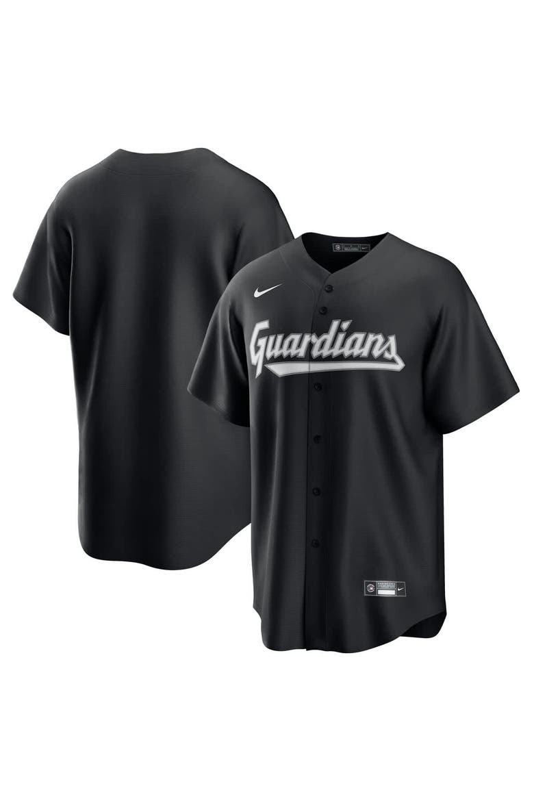 Men's Nike  Black Cleveland Guardians Lights Out Replica Jersey, Alternate, color, Black
