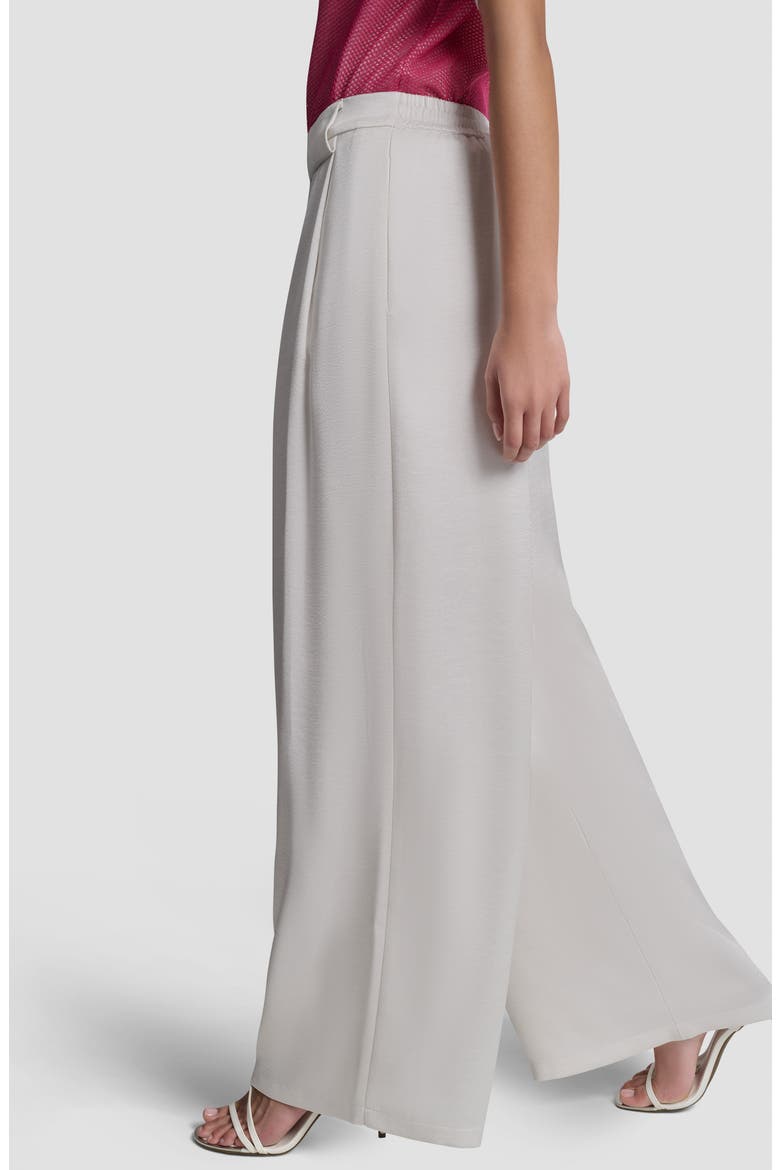 Pleat Wide Leg Satin Pants, Alternate, color, IVORY