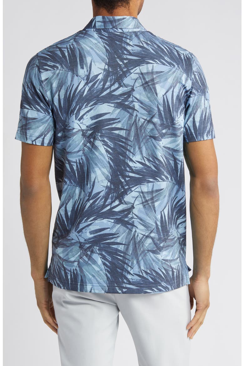 Forest Reserve Leaf Print Polo, Alternate, color, DREAM BLUE