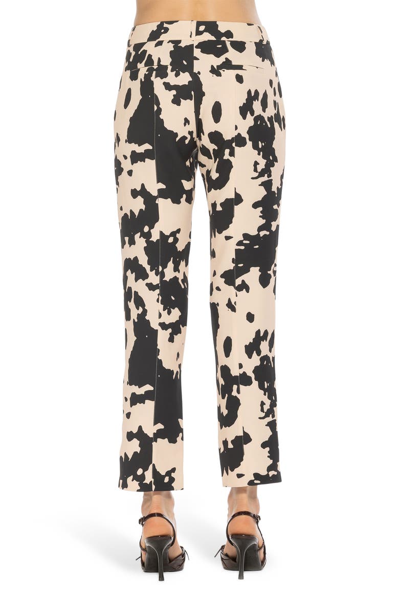 LIOR MID RISE FITTED PANTS, Alternate, color, BLACK WHITE COW