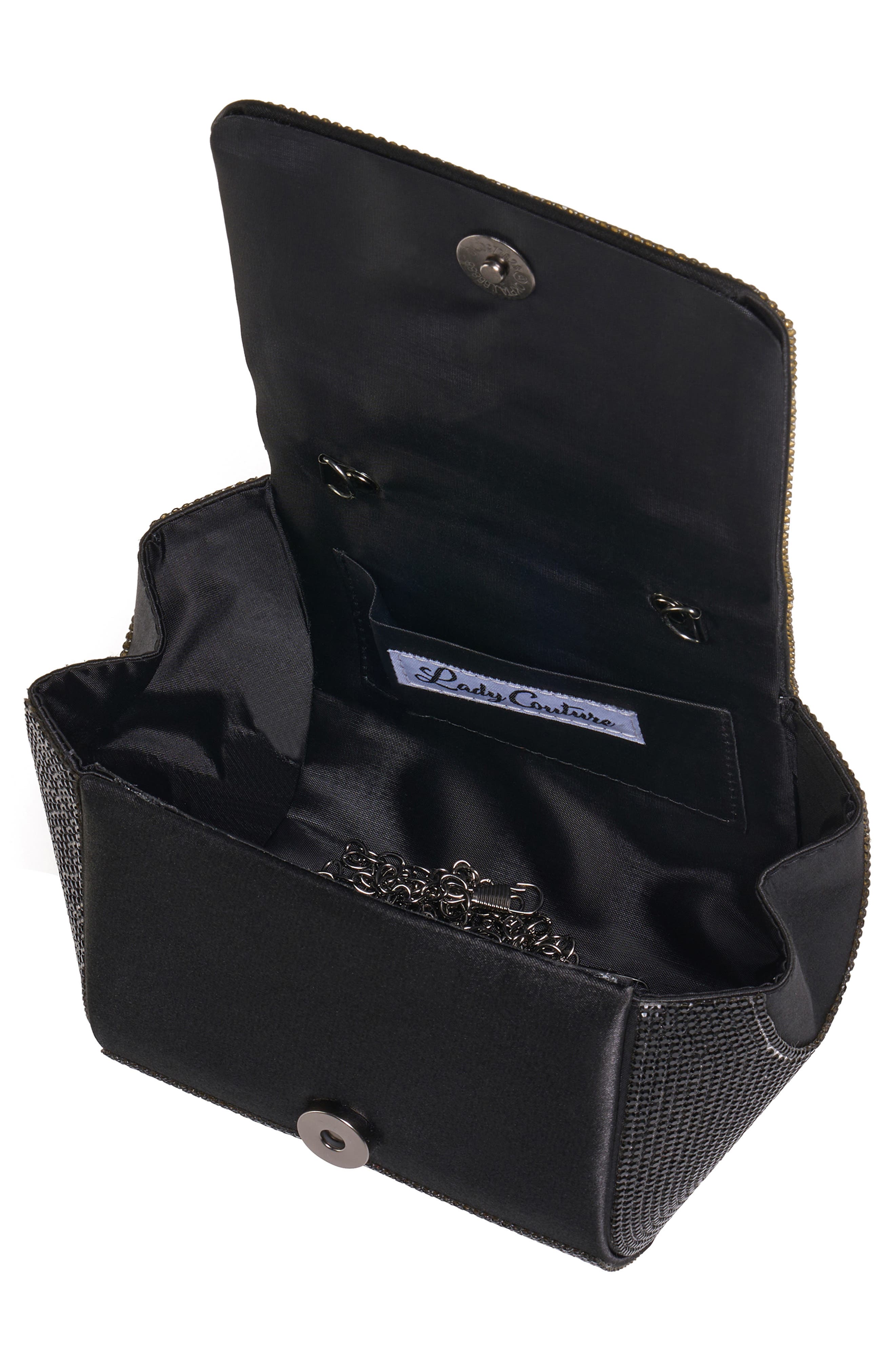 LADY COUTURE Architectural Rhinestone Evening Bag, Alternate, color, Black