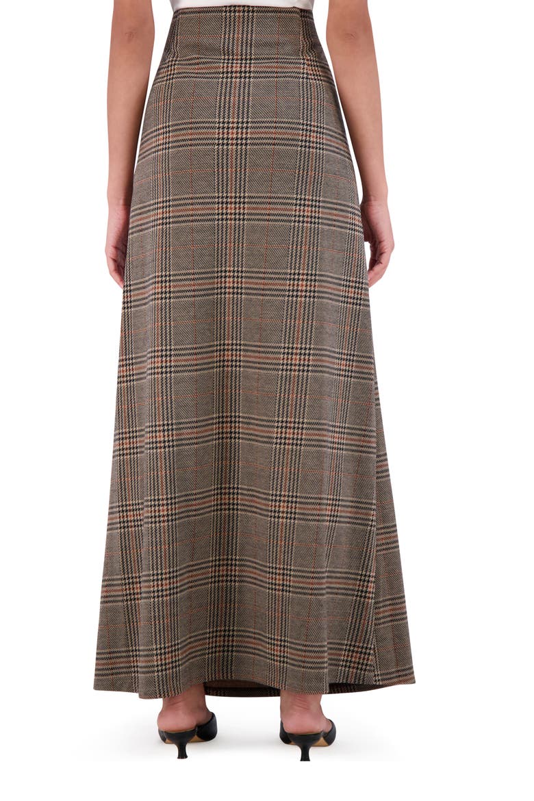 Plaid High Waist Maxi Skirt, Alternate, color, BLACK/ BROWN/ CAMEL