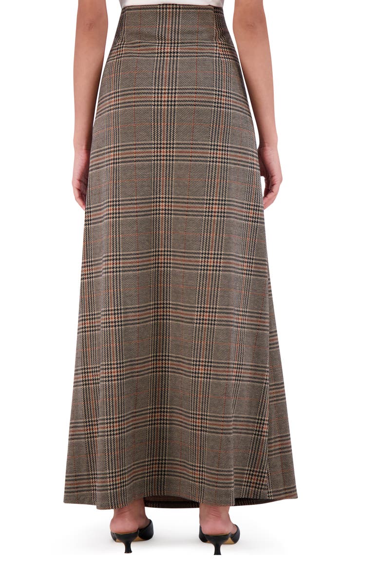 Ookie & Lala Plaid High Waist Maxi Skirt, Alternate, color, Black/ Brown/ Camel